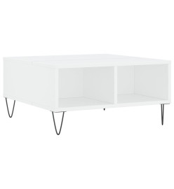 Table basse blanc 60x60x30 cm bois d'ingénierie