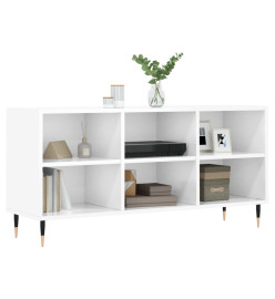 Meuble TV blanc brillant 103,5x30x50 cm bois d'ingénierie