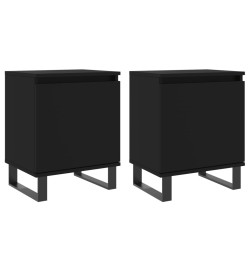 Tables de chevet 2 pcs noir 40x30x50 cm bois d'ingénierie