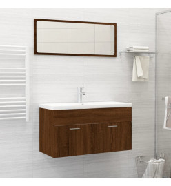 Ensemble de meubles de salle de bain 2 pcs Chêne marron