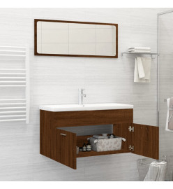 Ensemble de meubles de salle de bain 2 pcs Chêne marron