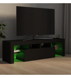 Meuble TV avec lumières LED Noir 140x36,5x40 cm