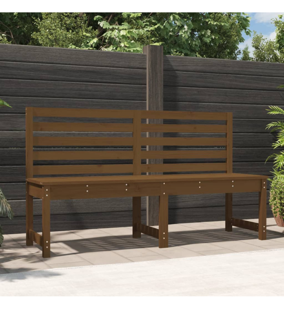 Banc de jardin marron miel 157,5 cm bois de pin massif