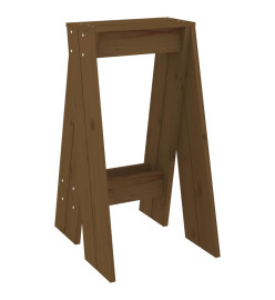 Tabourets lot de 2 marron miel 40x40x75 cm bois massif de pin