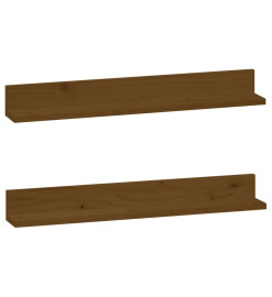 Étagères murales 2 pcs Marron miel 80x11x9cm Bois de pin massif