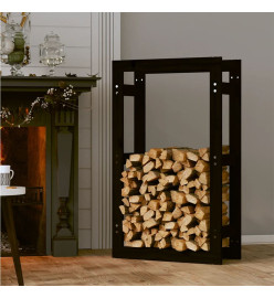 Support pour bois de chauffage Noir 60x25x100 cm Bois de pin