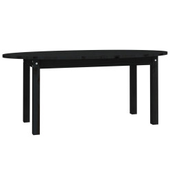 Table basse Noir 110x55x45 cm Bois massif de pin