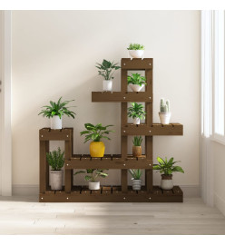 Support à plantes Marron miel 92x25x97 cm Bois massif de pin