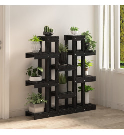 Support à plantes Noir 104,5x25x109,5 cm Bois massif de pin