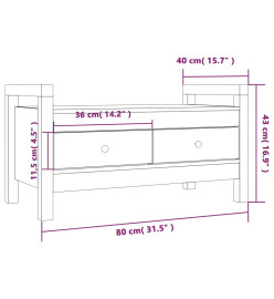 Banc d'entrée Marron miel 80x40x43 cm Bois de pin massif