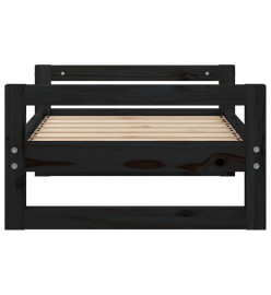 Lit pour chien Noir 65,5x50,5x28 cm Bois de pin solide