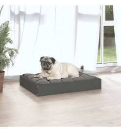 Lit pour chien Gris 61,5x49x9 cm Bois de pin solide