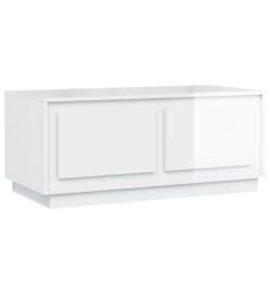 Table basse Blanc brillant 102x50x44 cm bois d'ingénierie