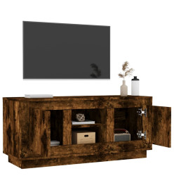 Meuble TV chêne fumé 102x35x45 cm bois d'ingénierie