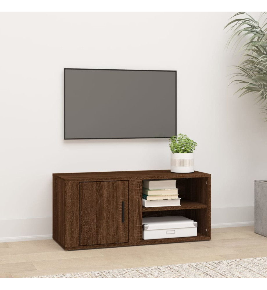 Meuble TV Chêne marron 80x31,5x36 cm Bois d'ingénierie