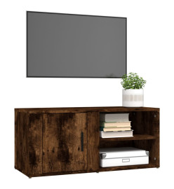 Meuble TV Chêne fumé 80x31,5x36 cm Bois d'ingénierie