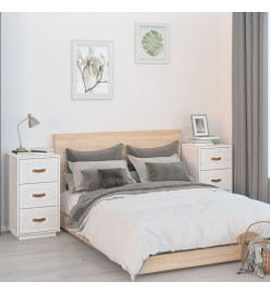 Tables de chevet 2 pcs Blanc 40x40x75 cm Bois de pin massif