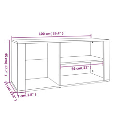 Armoire à chaussures Noir 100x35x45 cm Bois d'ingénierie