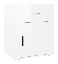 Table de chevet Blanc brillant 50x36x60 cm Bois d’ingénierie