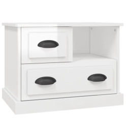 Table de chevet blanc brillant 60x39x45 cm