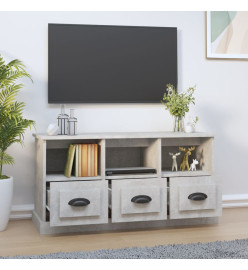 Meuble TV gris béton 100x35x50 cm bois d'ingénierie