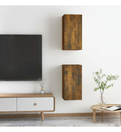 Meubles TV 2 pcs Chêne fumé 30,5x30x60 cm Bois d'ingénierie