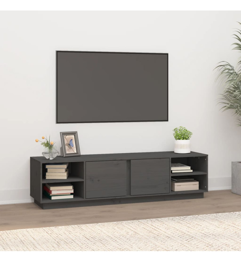 Meuble TV Gris 156x40x40 cm Bois de pin massif