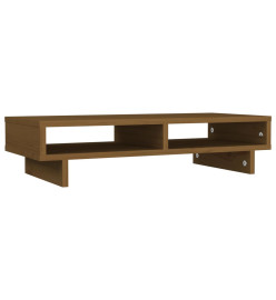 Support de moniteur Marron miel 60x27x14 cm Bois de pin solide