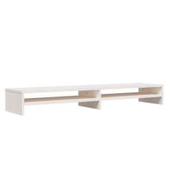 Support de moniteur Blanc 100x24x13 cm Bois de pin solide