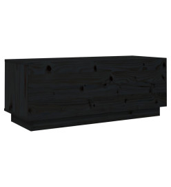 Meuble TV Noir 90x35x35 cm Bois de pin massif