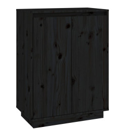 Armoire à chaussures Noir 60x35x80 cm Bois de pin massif