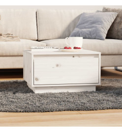 Table basse Blanc 55x56x32 cm Bois massif de pin