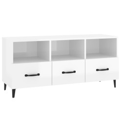 Meuble TV Blanc brillant 102x35x50 cm Bois d'ingénierie