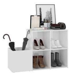 Armoire à chaussures Blanc brillant 105x35,5x70 cm Aggloméré