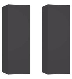 Meubles TV 2 pcs Gris 30,5x30x90 cm Aggloméré