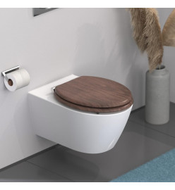 SCHÜTTE Siège de toilette fermeture en douceur DARK WOOD MDF