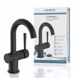 SCHÜTTE Mitigeur de lavabo CORNWALL avec poignée latérale noir mat