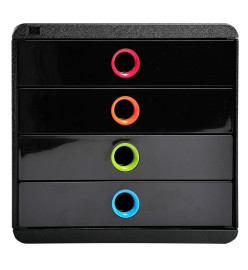 Exacompta Set de tiroirs de bureau Pop-Box avec 4 tiroirs Noir