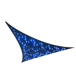 Perel Voile d'ombrage LED intégré Ciel étoilé Triangle 3,6m Bleu foncé