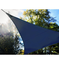 Perel Voile d'ombrage LED intégré Ciel étoilé Triangle 3,6m Bleu foncé