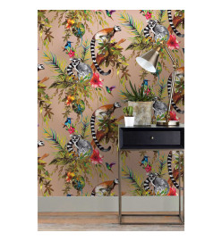 DUTCH WALLCOVERINGS Papier peint Lemur Doré rose