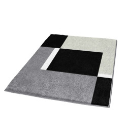 Kleine Wolke Tapis de bain Dakota Platinum 55x65 cm Gris et noir