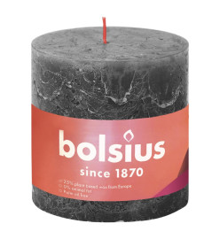 Bolsius Bougies pilier rustiques Shine 3 pcs 100x100 mm Gris orageux