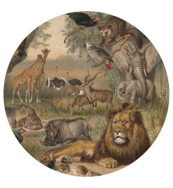 WallArt Papier peint cercle Animals of Africa 190 cm