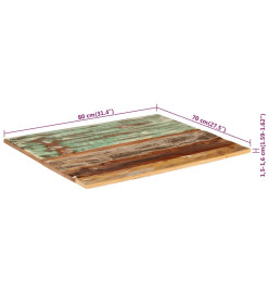 Dessus de table rectangulaire 70x80 cm 15-16 mm Bois récupéré