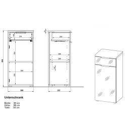 Germania Armoire de sol de salle de bain GW-Pescara Blanc et graphite