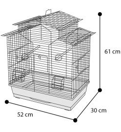 FLAMINGO Cage à oiseaux Numfor Noir 52x30x61 cm