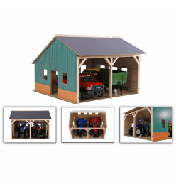 Kids Globe hangar de ferme pour tracteurs jouet Échelle 1:16 Bois 610338