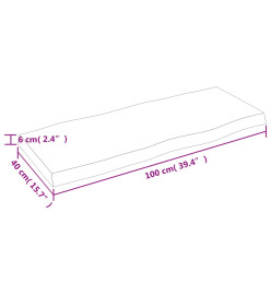 Dessus de table bois chêne massif non traité bordure assortie