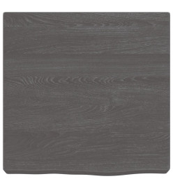 Étagère murale gris foncé 40x40x6 cm bois chêne massif traité